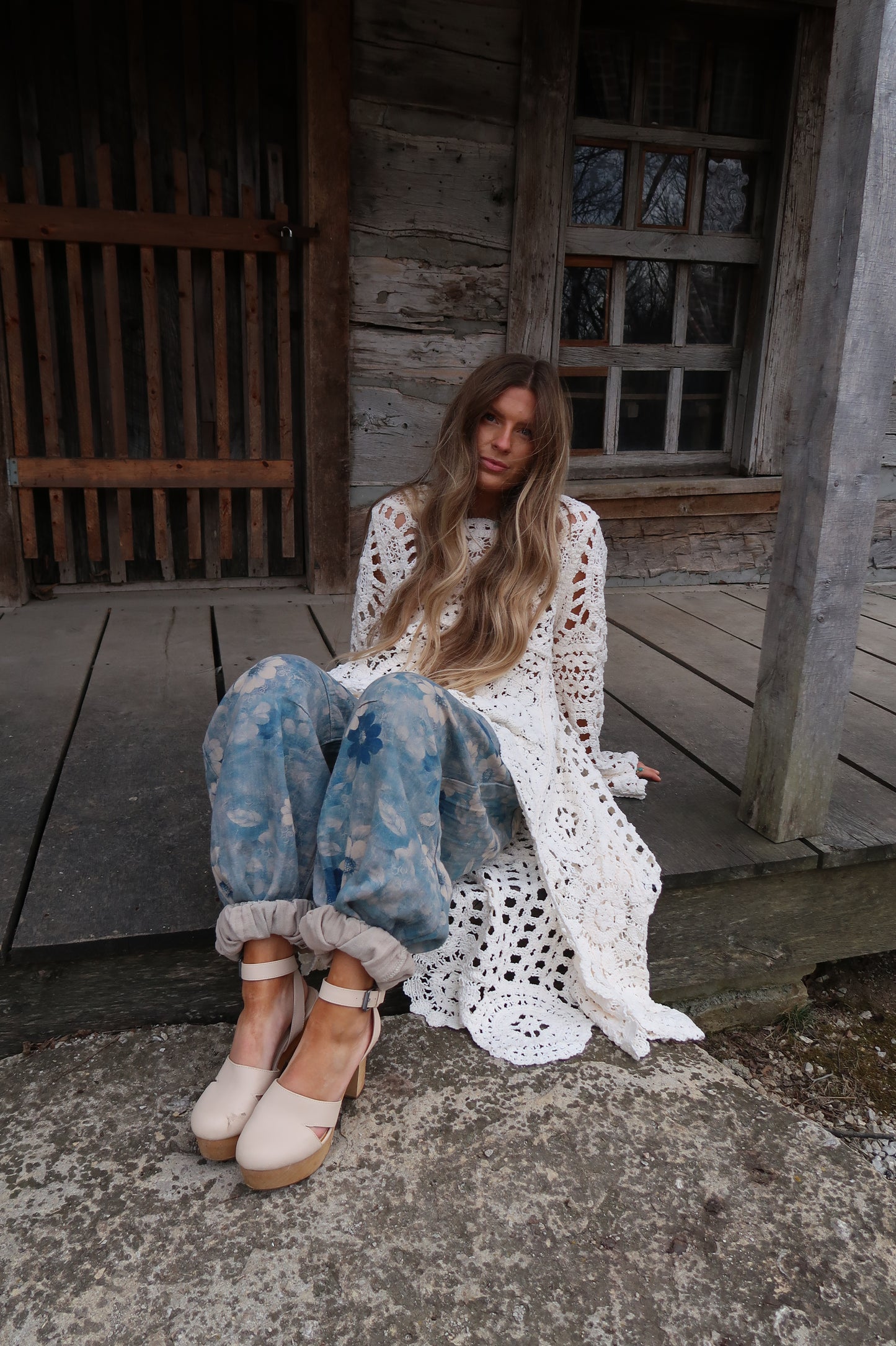 Georgia high low crochet sweater