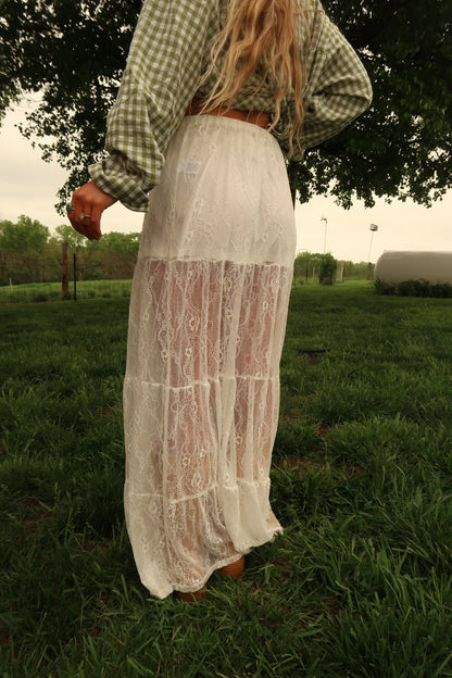 spring fling lace maxi skirt