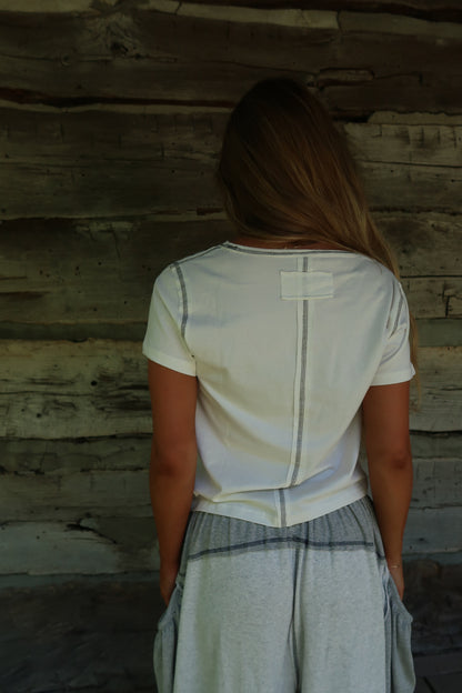 Ivory Contrast Relaxed Tee