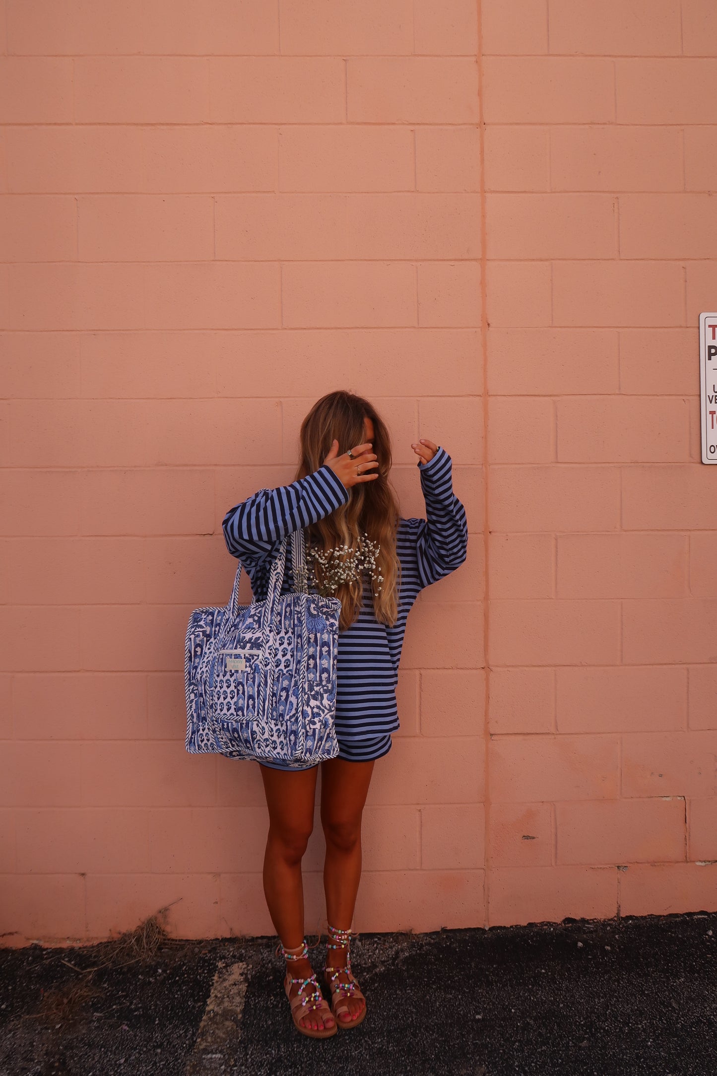 Blu Quilted Dote Bag