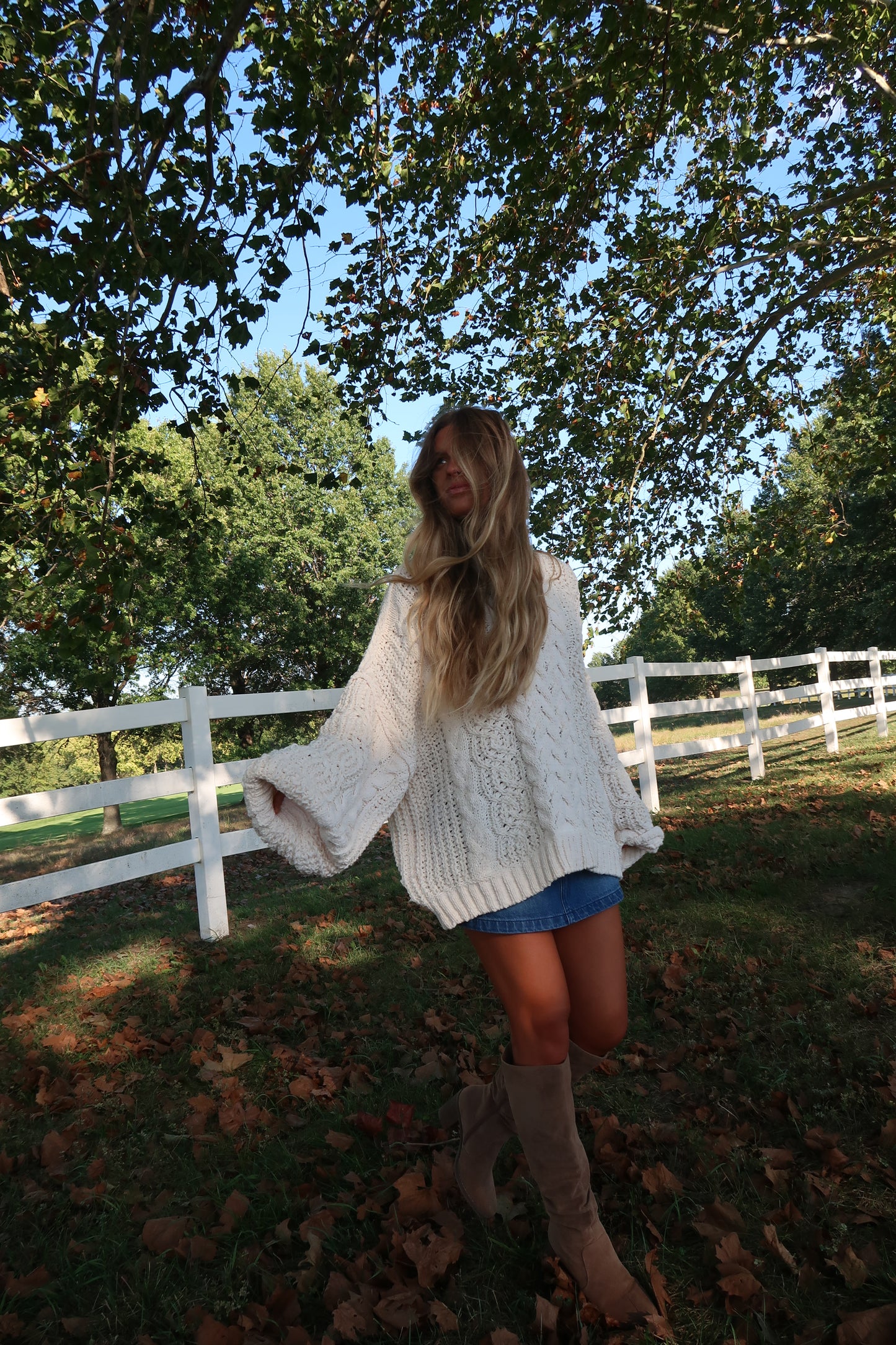 Rudy Cream Cable Knit Sweater