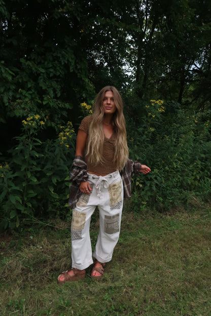 Sandy Patch Tie Waist Pants