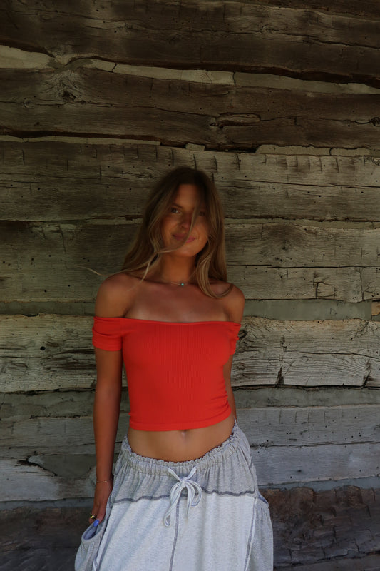 Poppy Seamless Off the Shldr Top