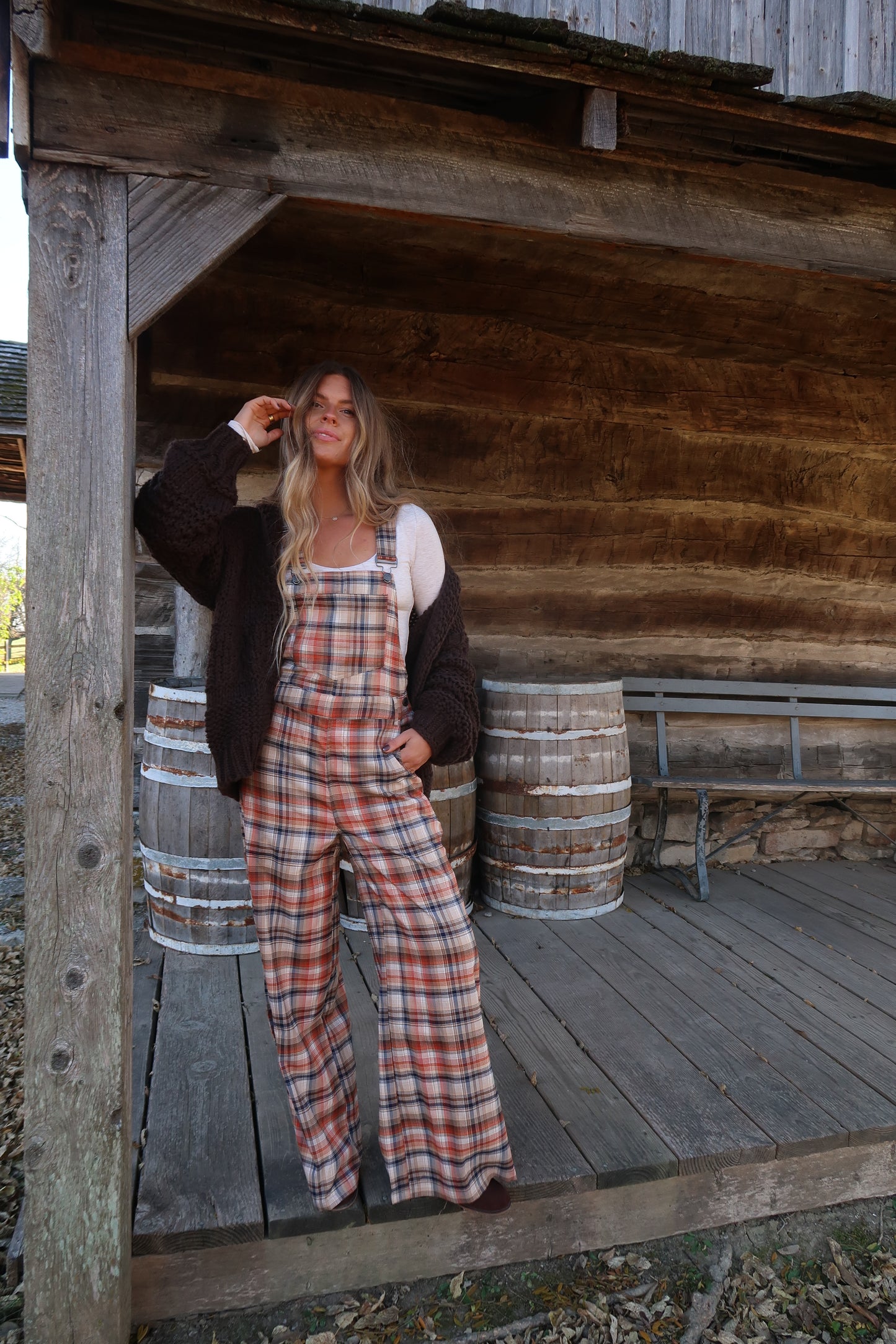 Pumpkin Pie Plaid Overalls