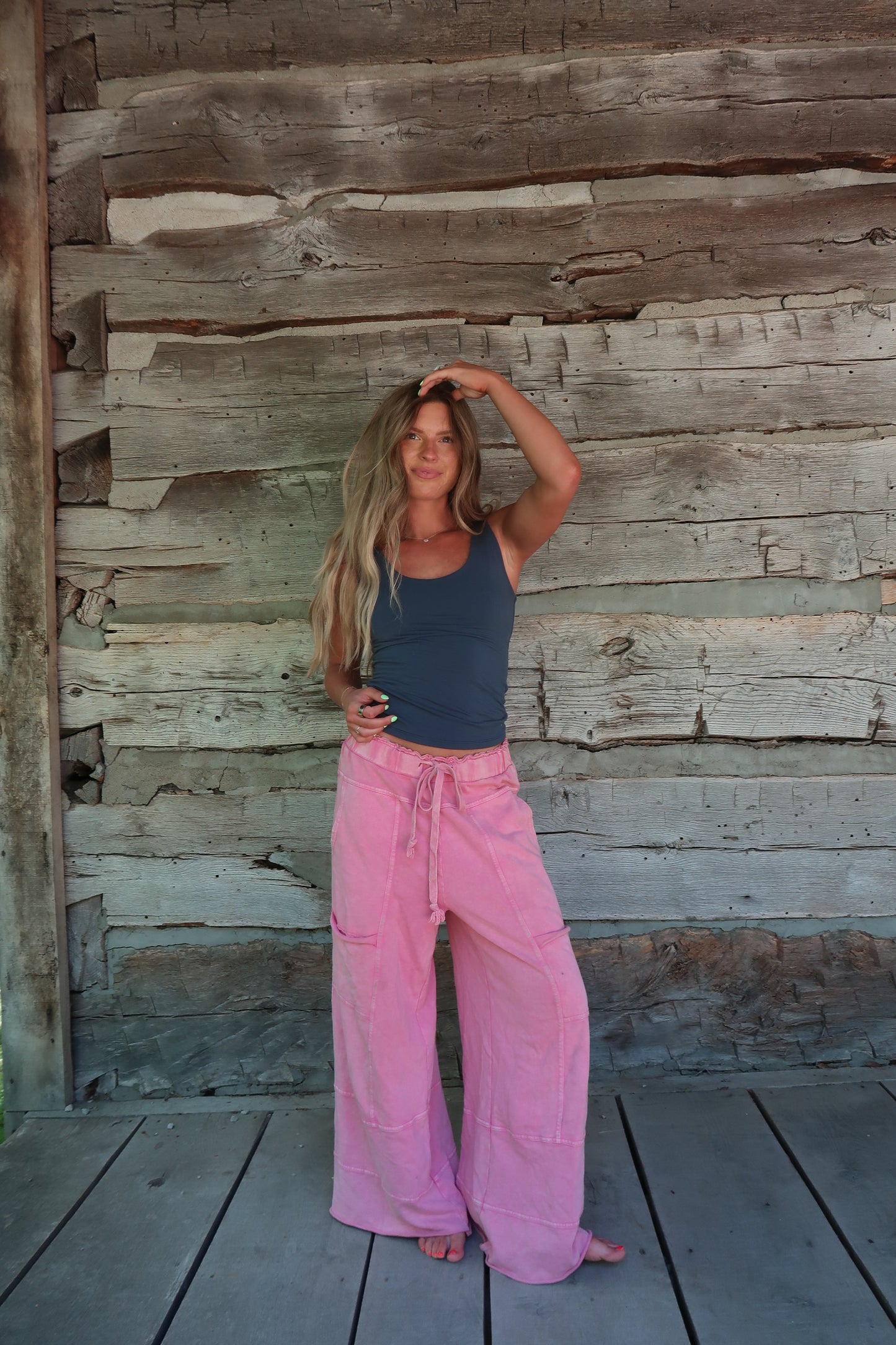 Bubblegum Wide Leg Cargo Pant