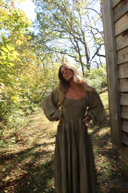 Stone Maxi Long Slv Dress