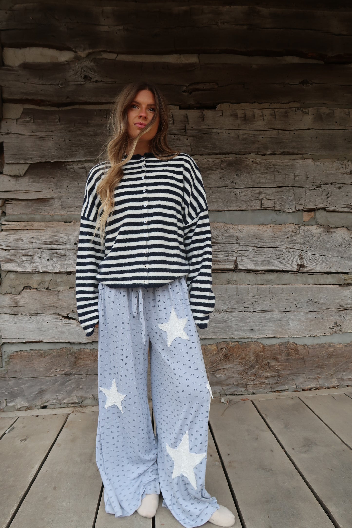 Powder Blue Ditsy Pant