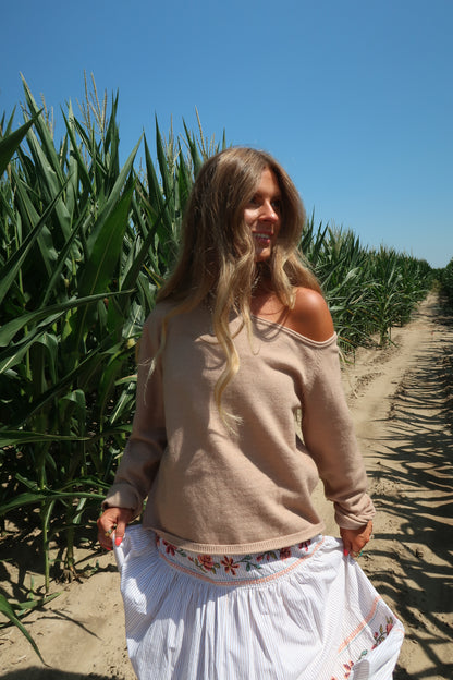 Mocha Off the Shoulder Sweater