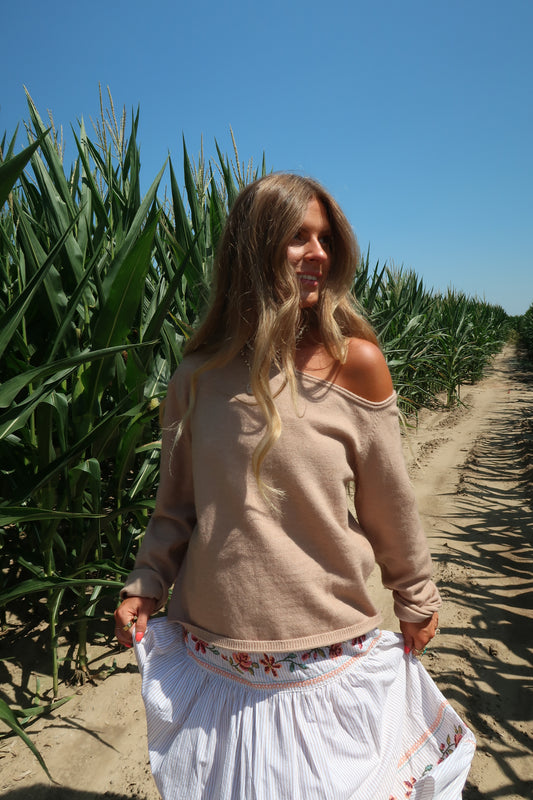 Mocha Off the Shoulder Sweater