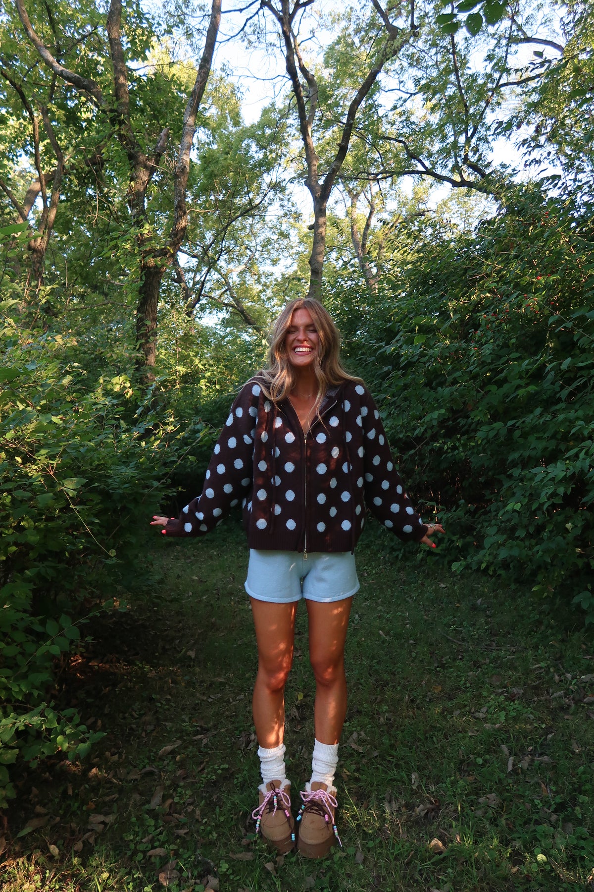 Coco Sky Dottie Knit Zip Up