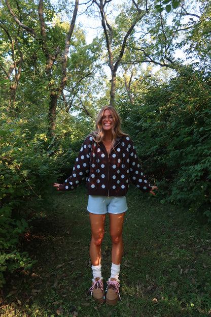 Coco Sky Dottie Knit Zip Up