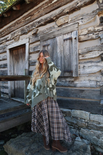 Mocha Aysmetrical Maxi Skirt