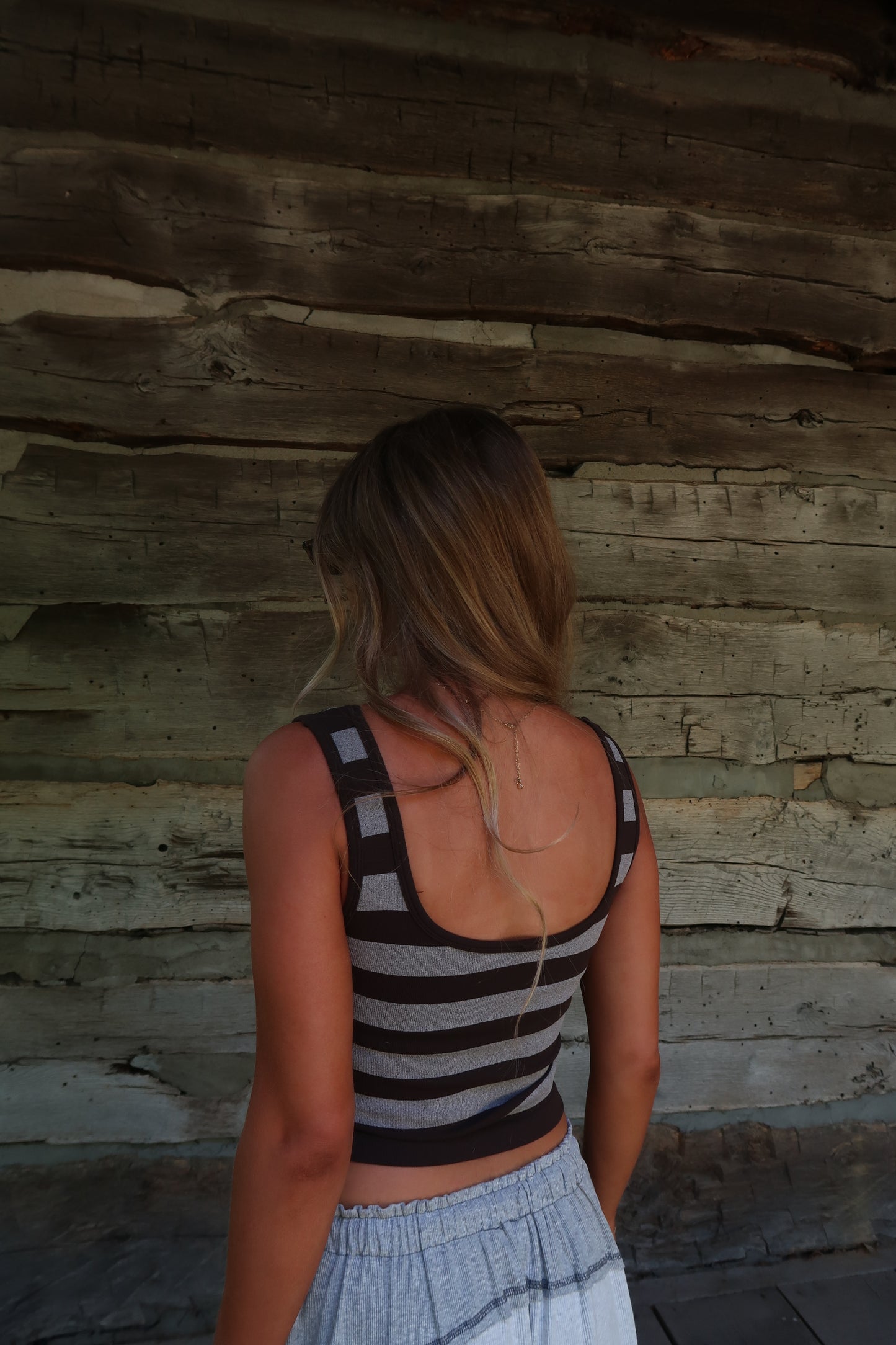 Coffee Stripe Seamless Tank
