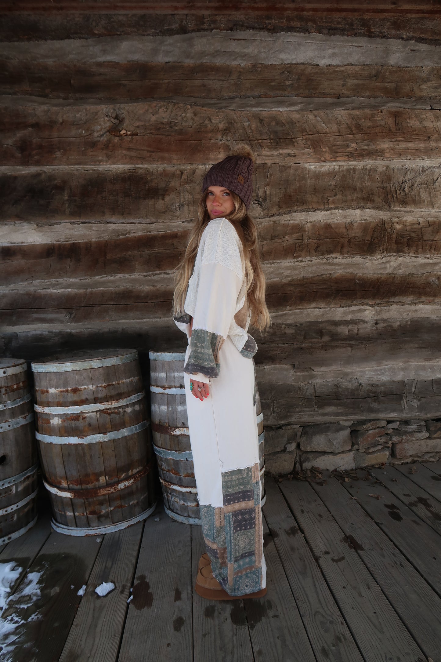 Natural Bandana Patch Long Sleeve