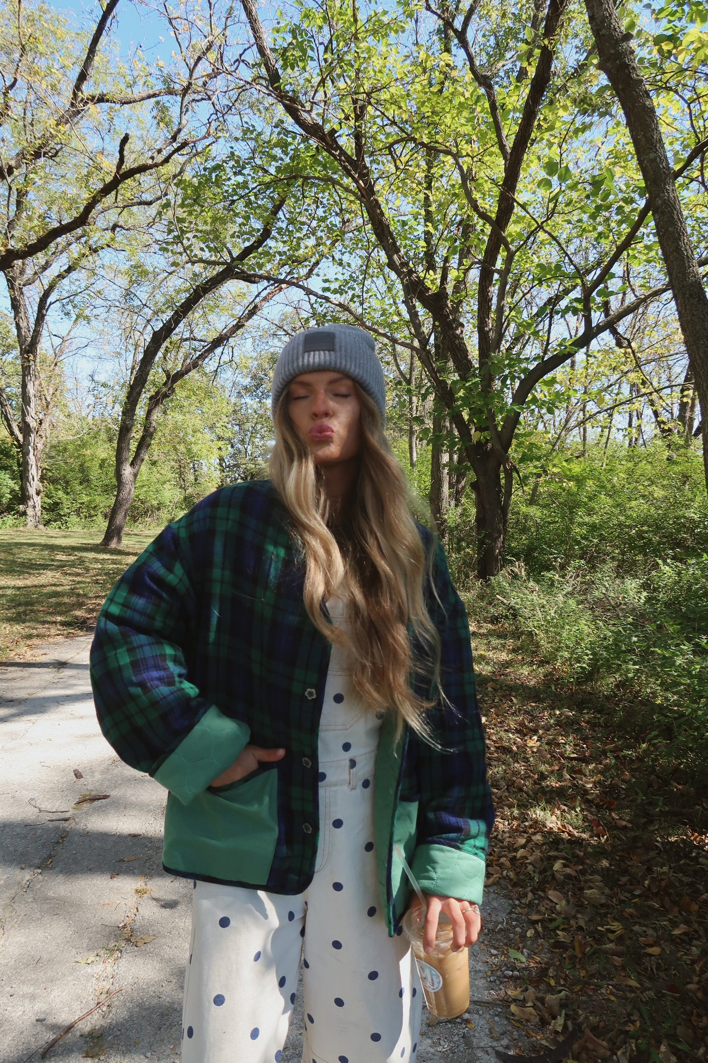 Plaid about you reversible quilted Jacket