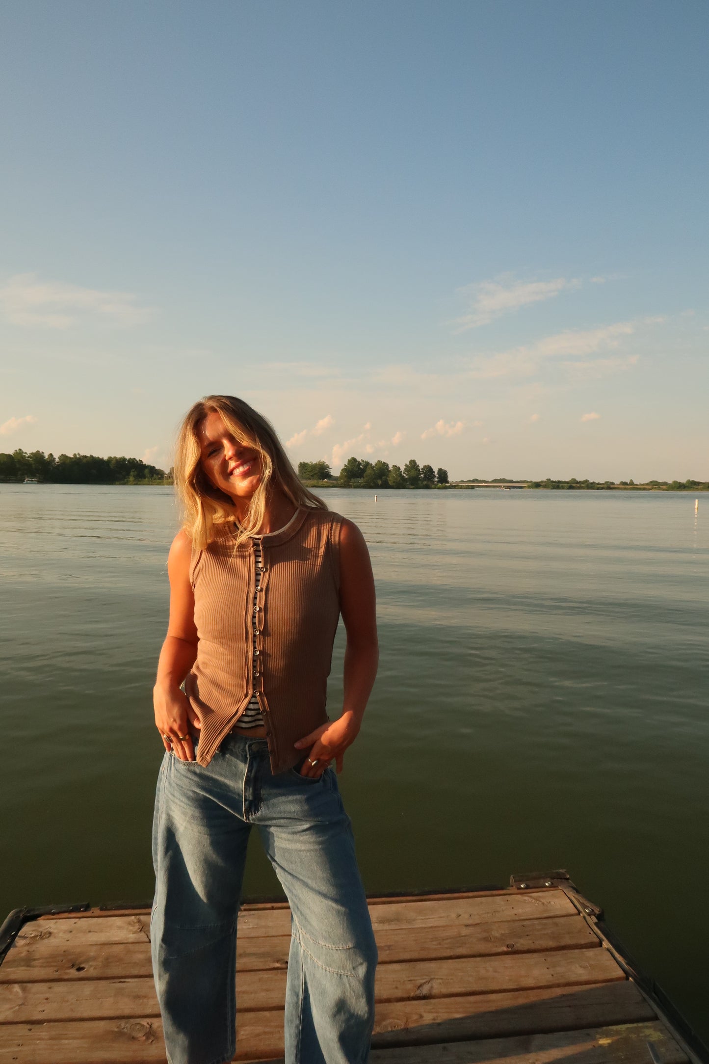 Driftwood Button Tank