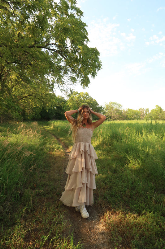First Love Ruffle Maxi dress