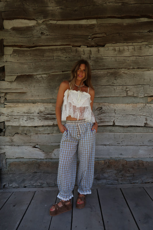 Goldie Plaid Boxer Pant