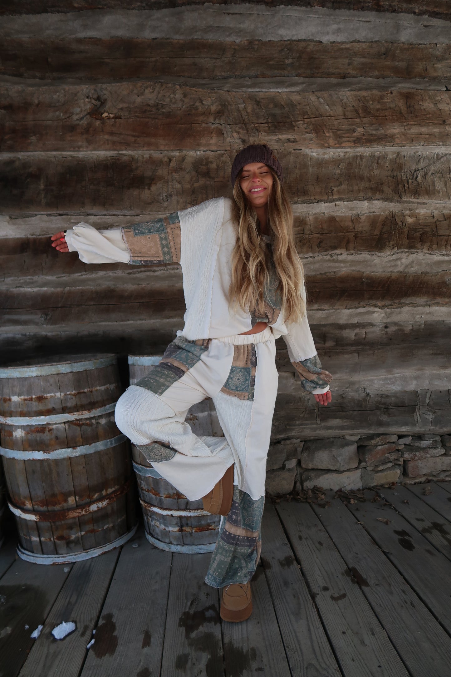 Natural Bandana Patch Pants