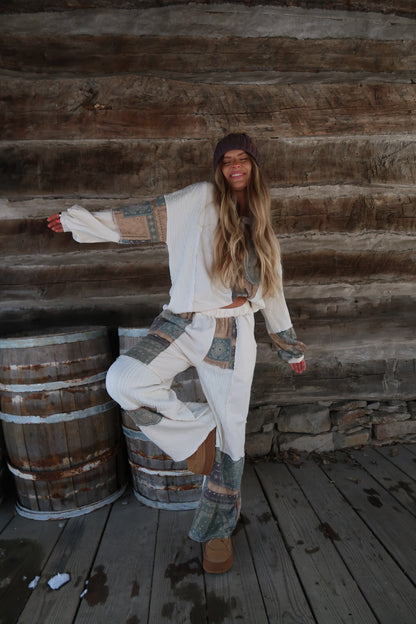 Natural Bandana Patch Pants