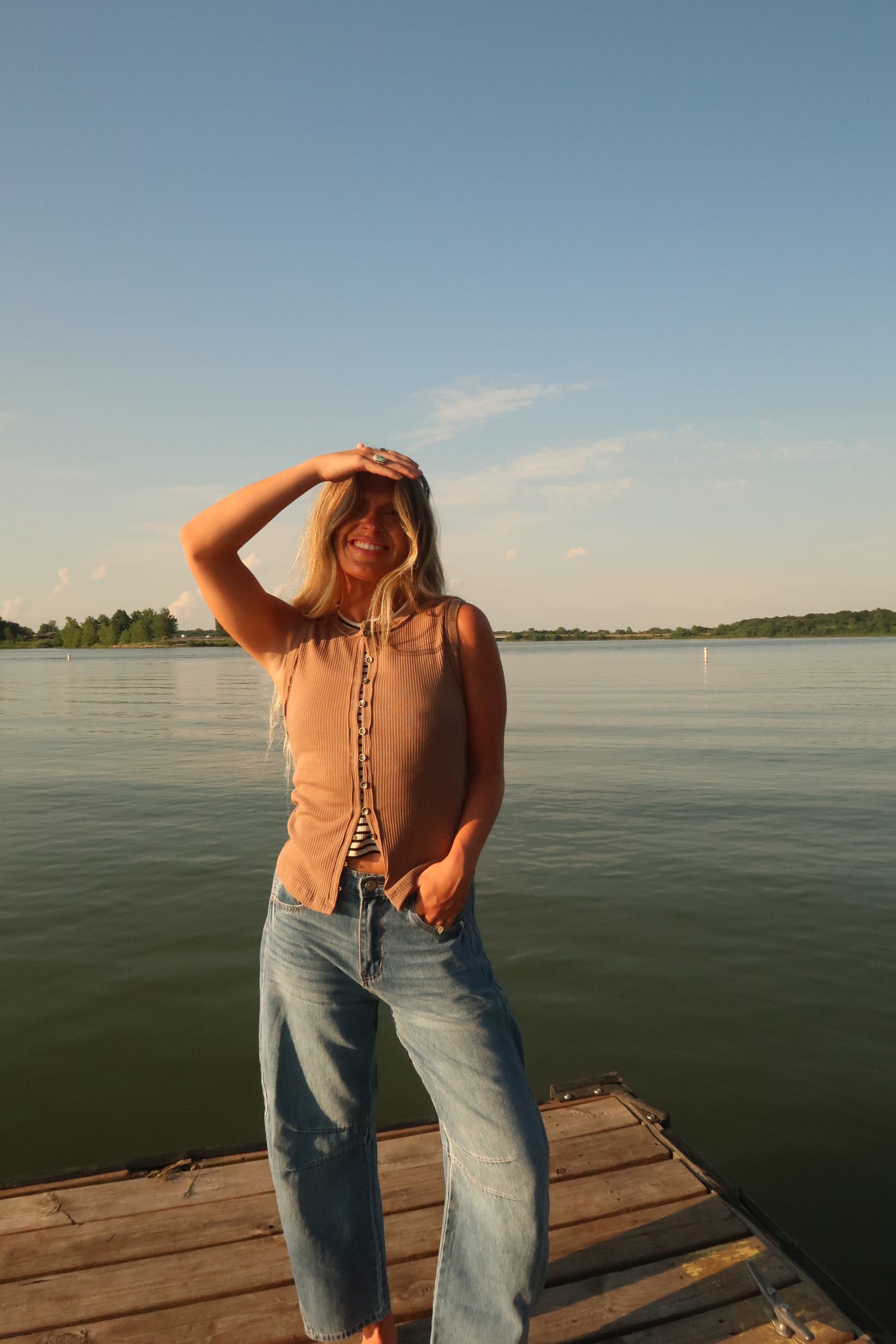 Driftwood Button Tank