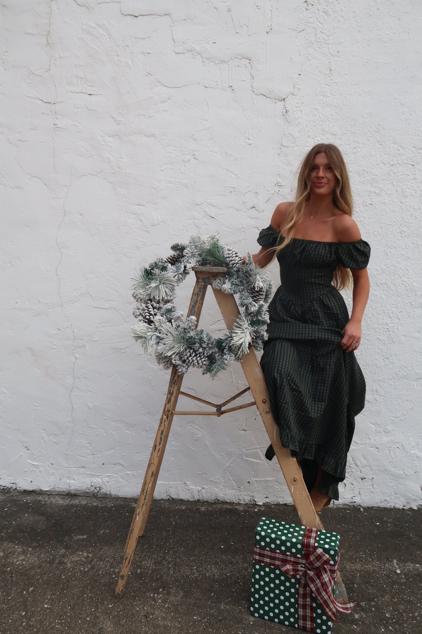 Gingham Garland Maxi Dress