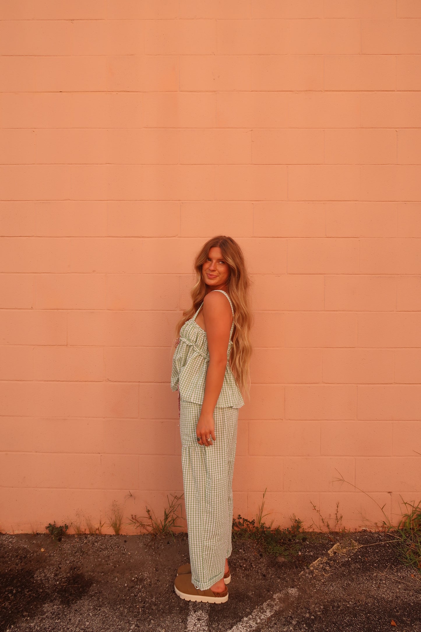 Pistachio Gingham Set