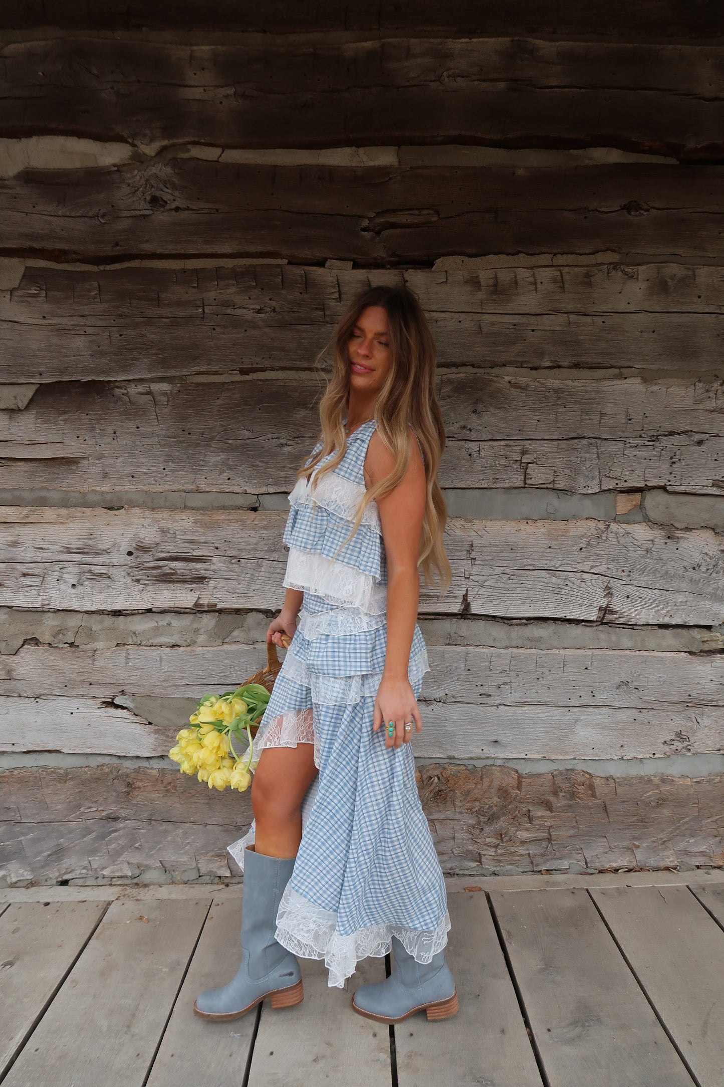 Blue Bird Ruffle Tank