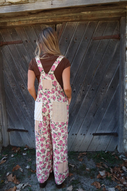 Jackie Floral Corduroy Overalls