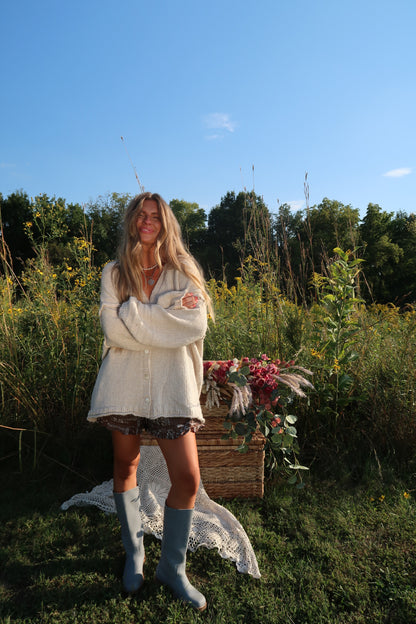 Oatmeal Grandpa Cardigan