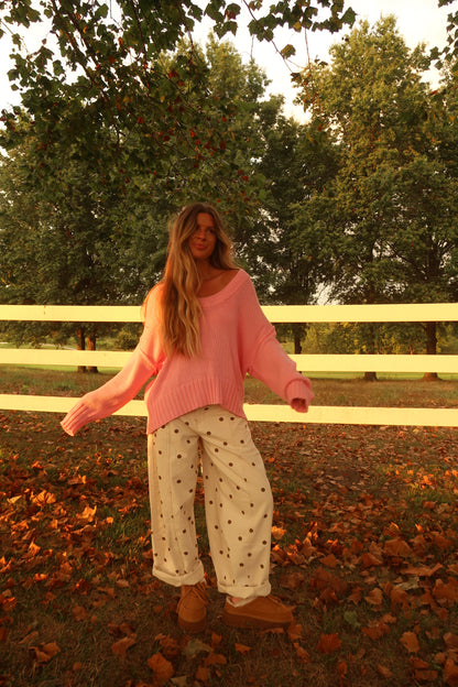 Latte Dot Barrel Jeans