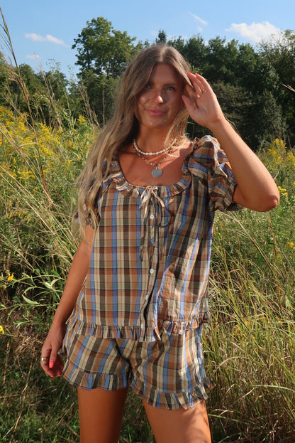Wheatland Plaid Top