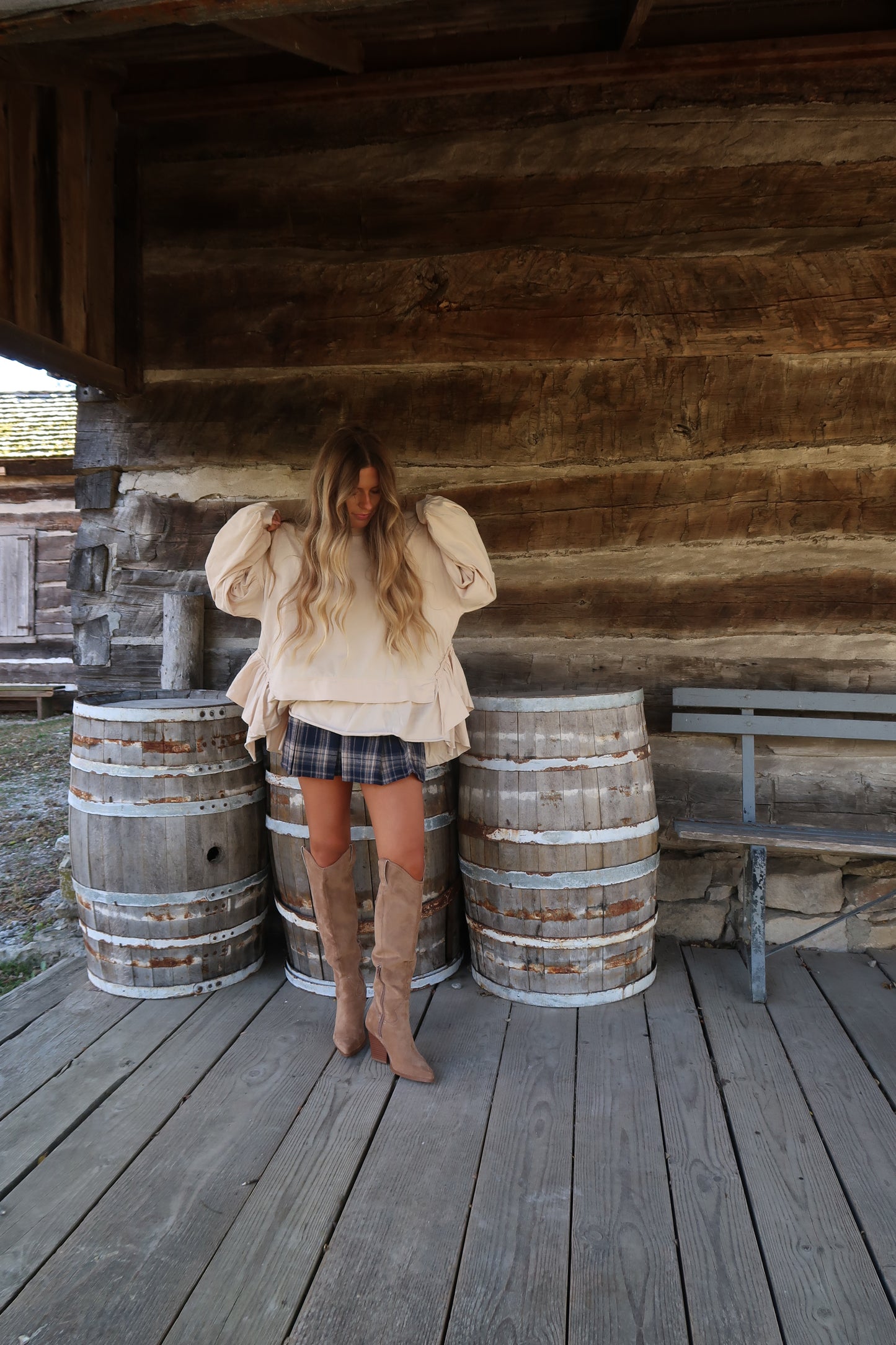 Creamy Ruffle Babydoll Top