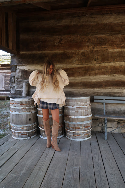 Creamy Ruffle Babydoll Top