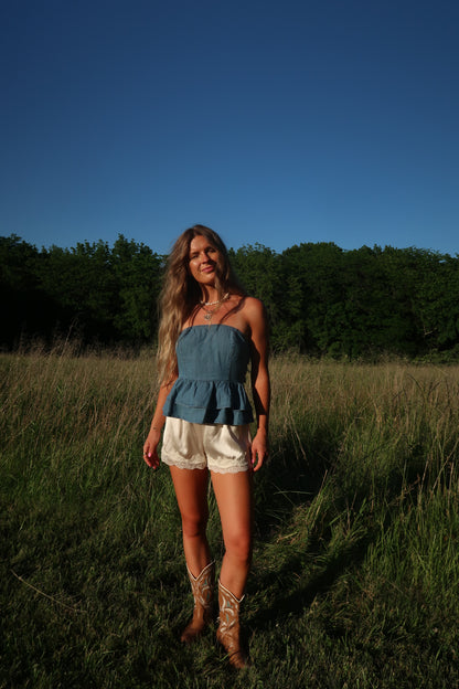 Bluebell Denim Tie-Back Top