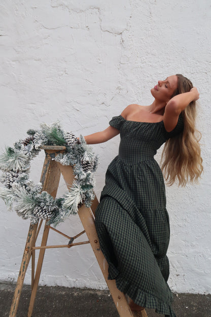 Gingham Garland Maxi Dress