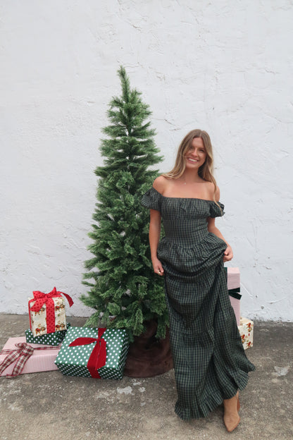 Gingham Garland Maxi Dress
