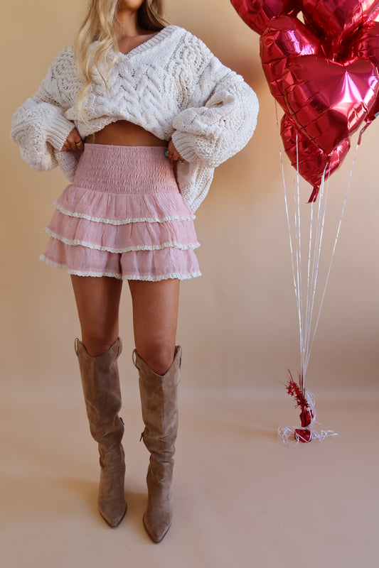 Pinky Promise Tiered Ruffle Shorts