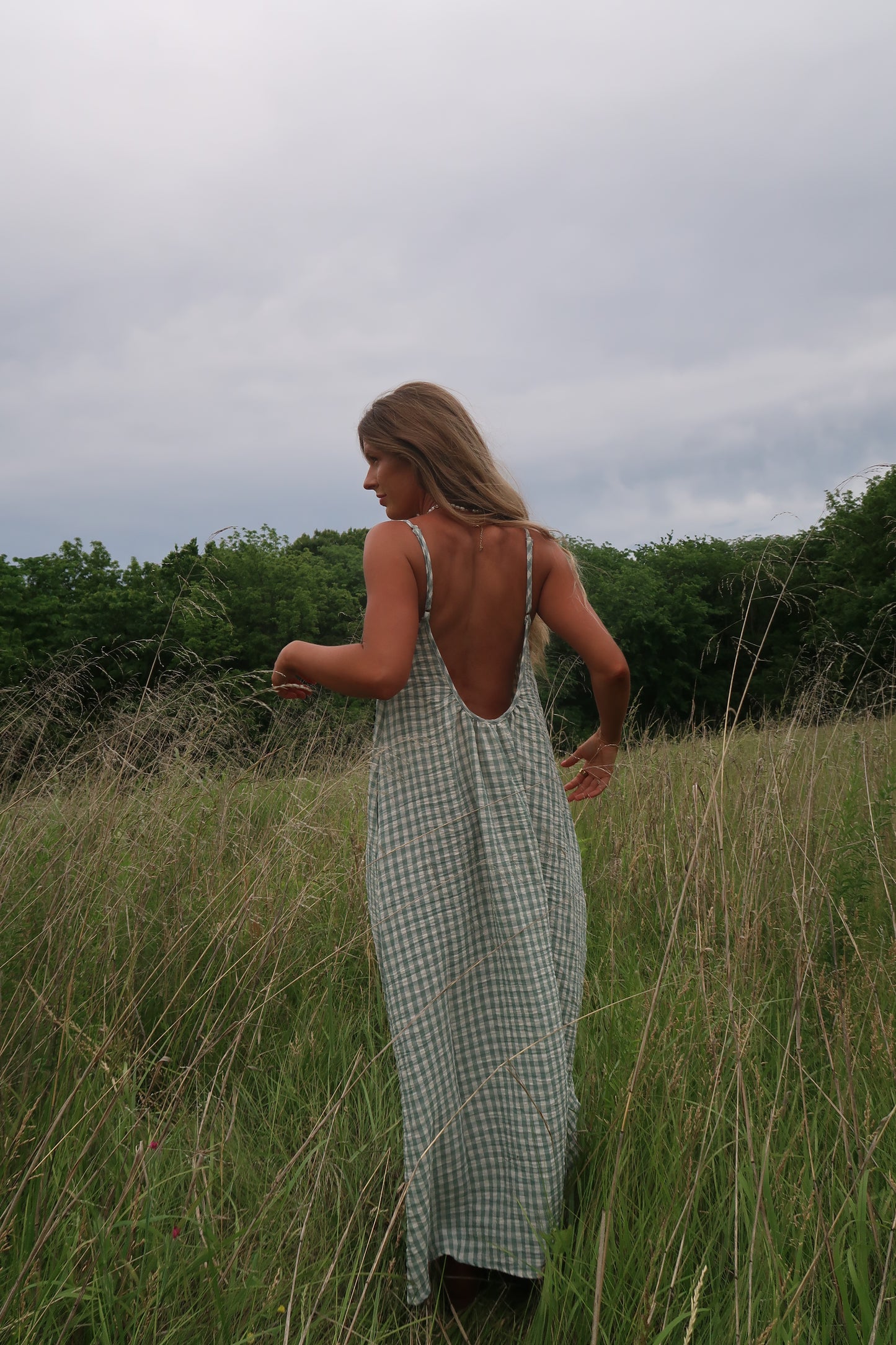 Clover Gingham Maxi Dress