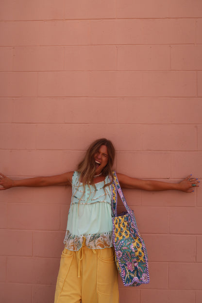 Cameillia Teal Babydoll Tank