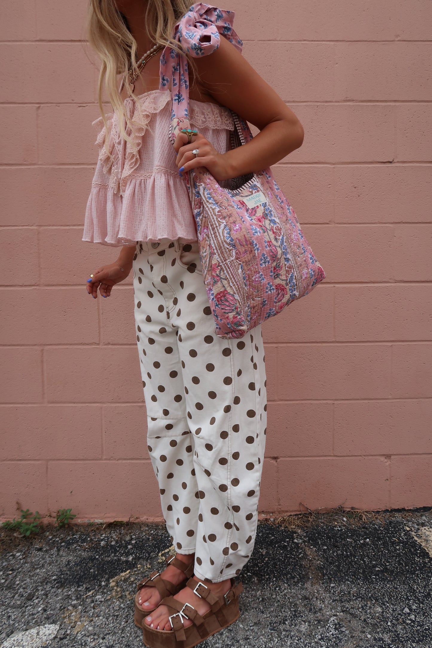 Teddy Dot Barrel Jeans