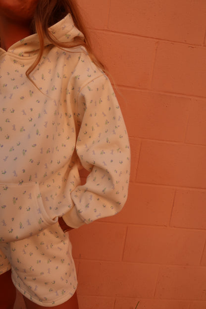 Blue Ditsy Cloud Hoodie
