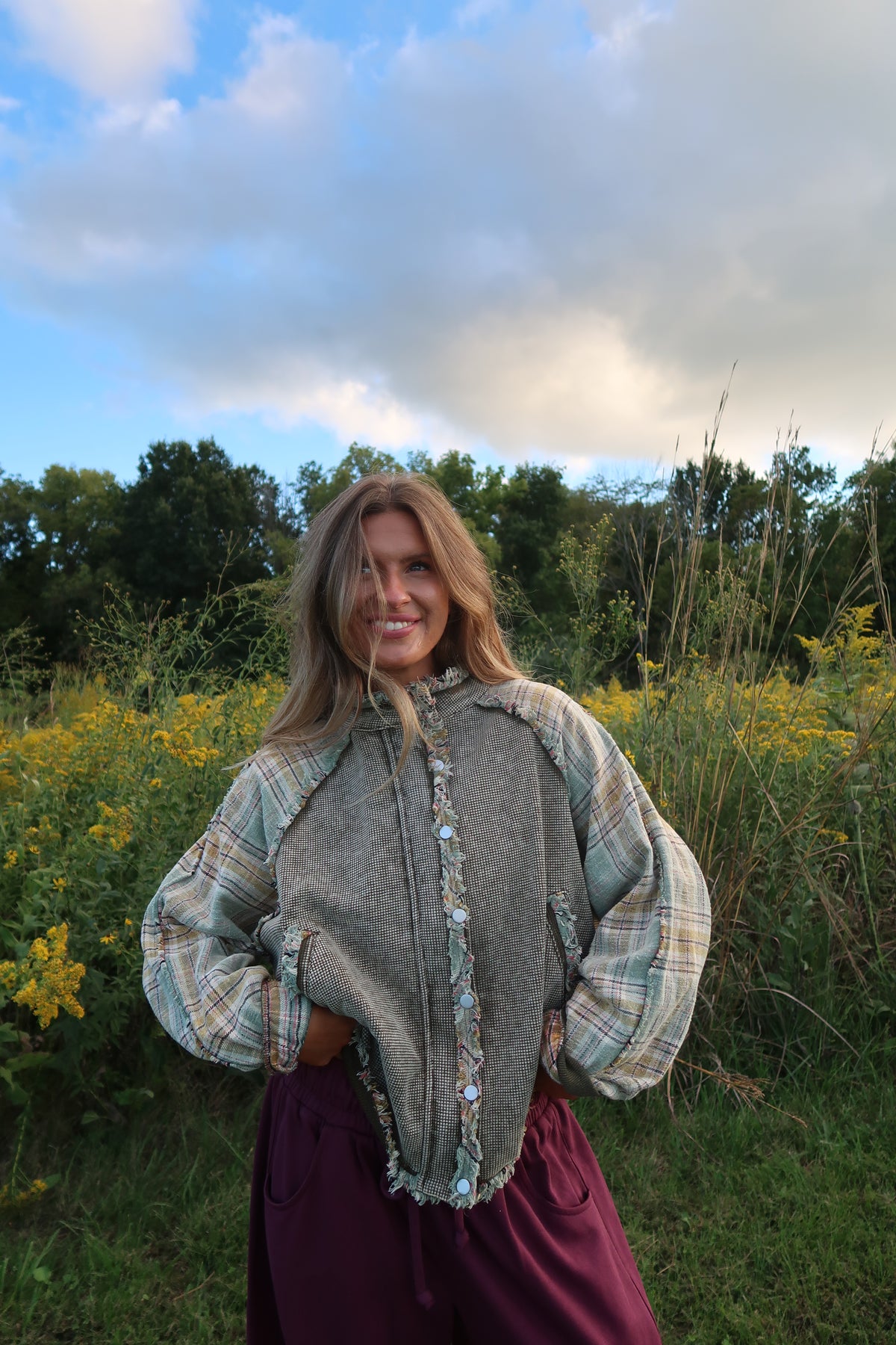 Folk Flannel Sleeve Jacket