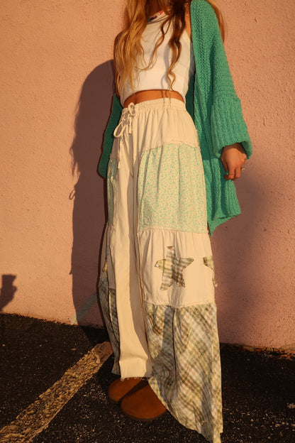 Oatmilk Plaid Wide Leg Pants