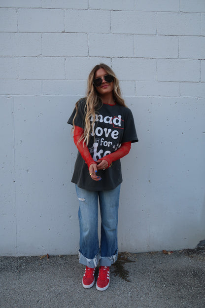 Red Lace Sheer Long Sleeve