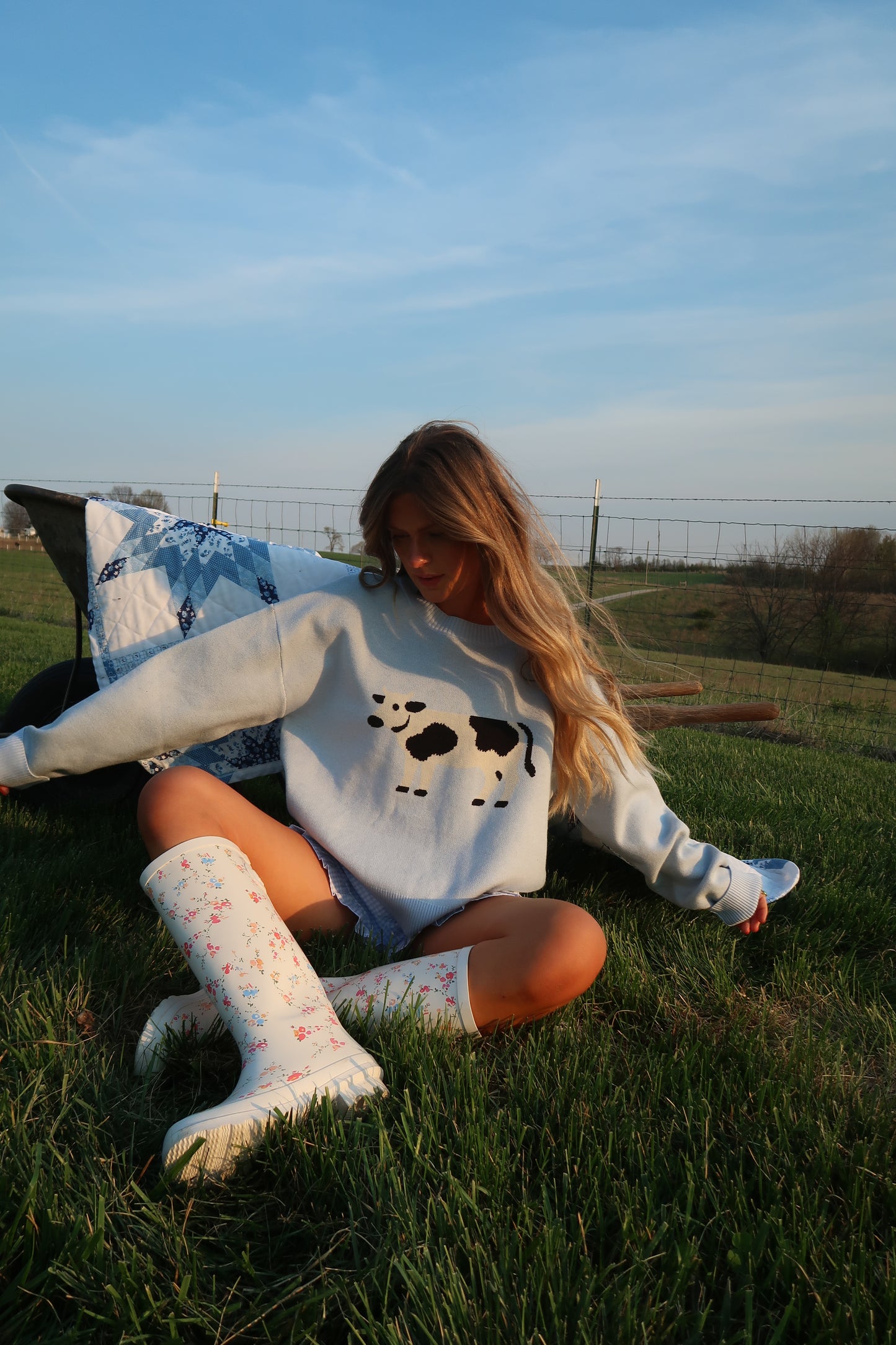Sky Cow Sweater