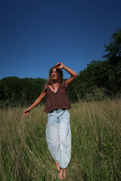 Brown Breezy Boho Top