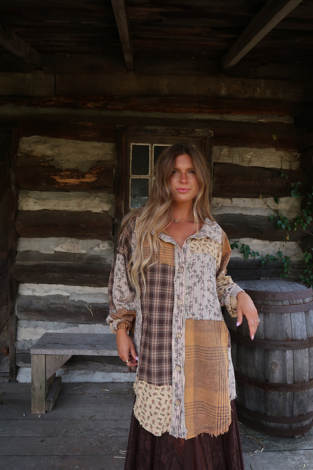 Golden Patchwork Flannel