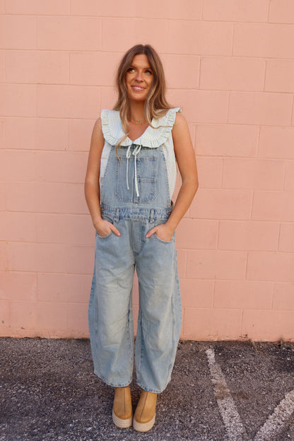 Lighten Up Barrel Overalls