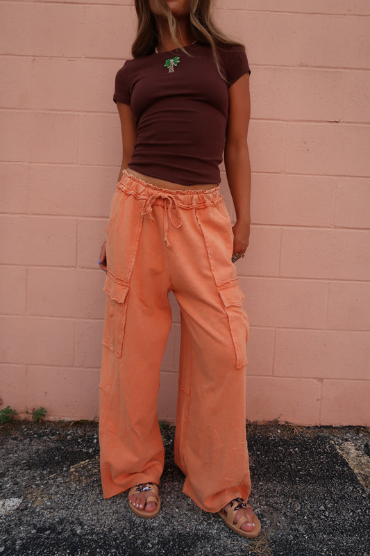 Papaya Wide Cargo Leg Pant